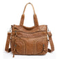 Stylish Retro Minimalism Handbag Women's Casual And Lightweight Washed Leather All-match Shoulder Bag