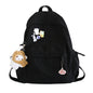 Women's Solid Color College Student's Large Capacity Schoolbag