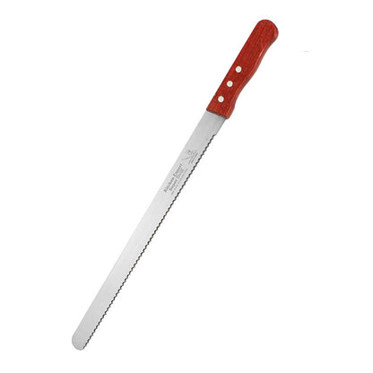 Red Wooden Handle Stainless-steel Bread Knife 10-inch Baking Cake Sliced Toast Tool Bread Saw Knife Coarse Texture Fine Teeth