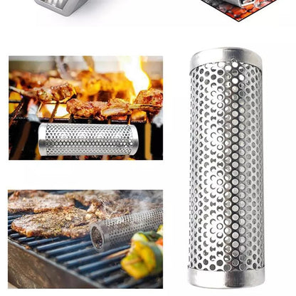 Stainless Steel Smoke Pipe Barbecue Tray Holder Accessories