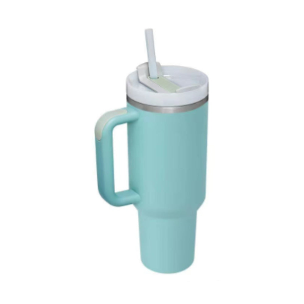 40 Oz Tumbler With Handle Straw Insulated, Stainless Steel Spill Proof Vacuum Coffee Cup Tumbler With Lid Tapered Mug Gifts Suitable For Car Gym Office Travel