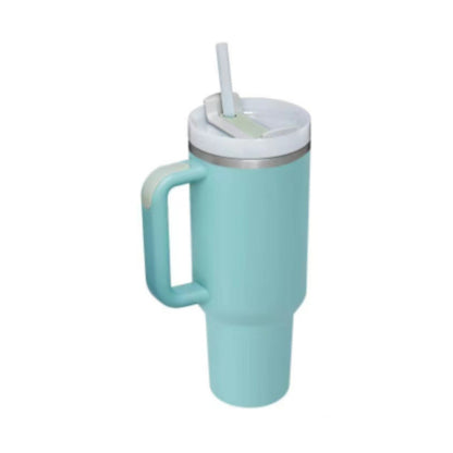 40 Oz Tumbler With Handle Straw Insulated, Stainless Steel Spill Proof Vacuum Coffee Cup Tumbler With Lid Tapered Mug Gifts Suitable For Car Gym Office Travel
