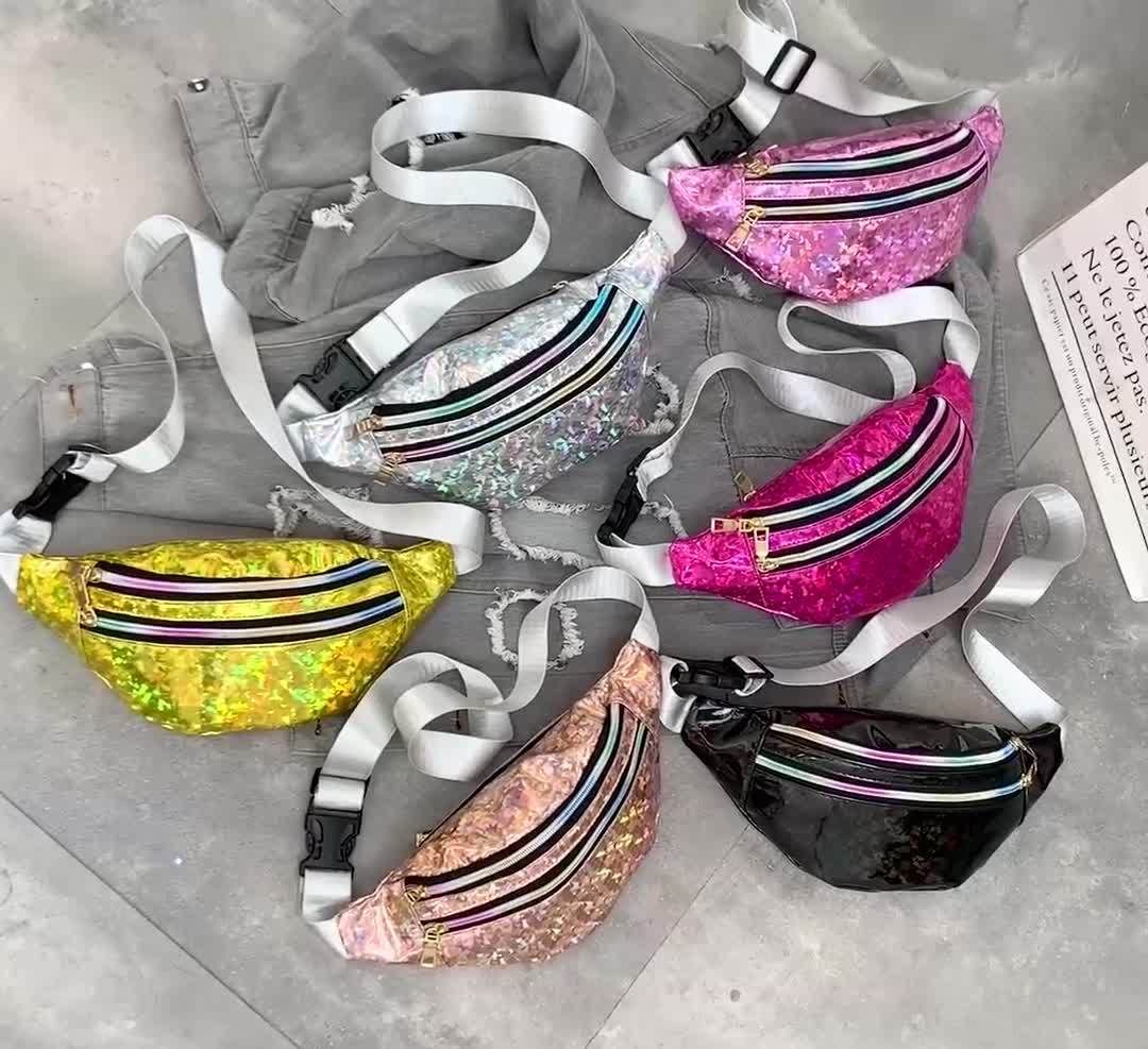 Double Pocket Holographic Fanny Pack
