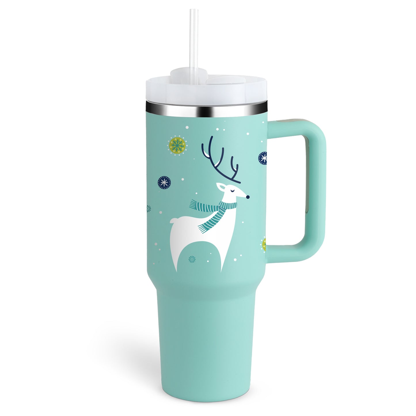 40 Oz Tumbler With Handle Straw Insulated, Stainless Steel Spill Proof Vacuum Coffee Cup Tumbler With Lid Tapered Mug Gifts Suitable For Car Gym Office Travel