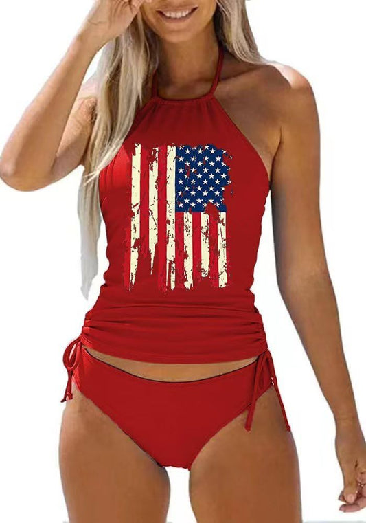 Women's Two-piece Casual Swimsuit Red