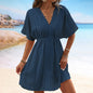 Ice Silk Cloth Lace Stitching Beach Dress Bikini Swimsuit Cover
