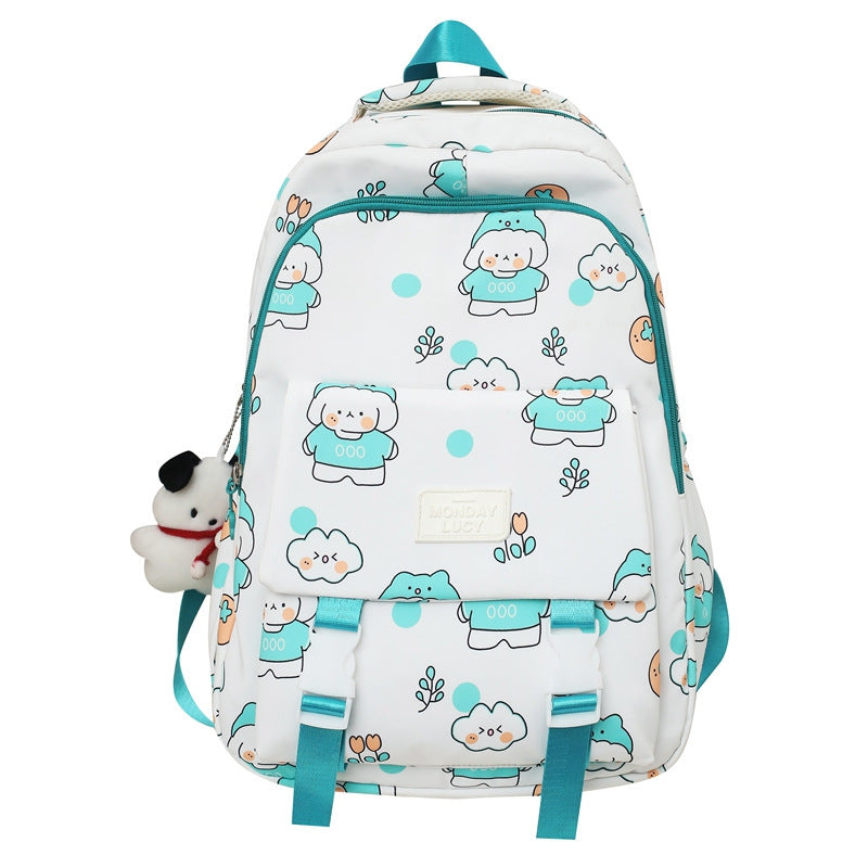 Cute Cartoon Printed Backpack Large Capacity Schoolbag