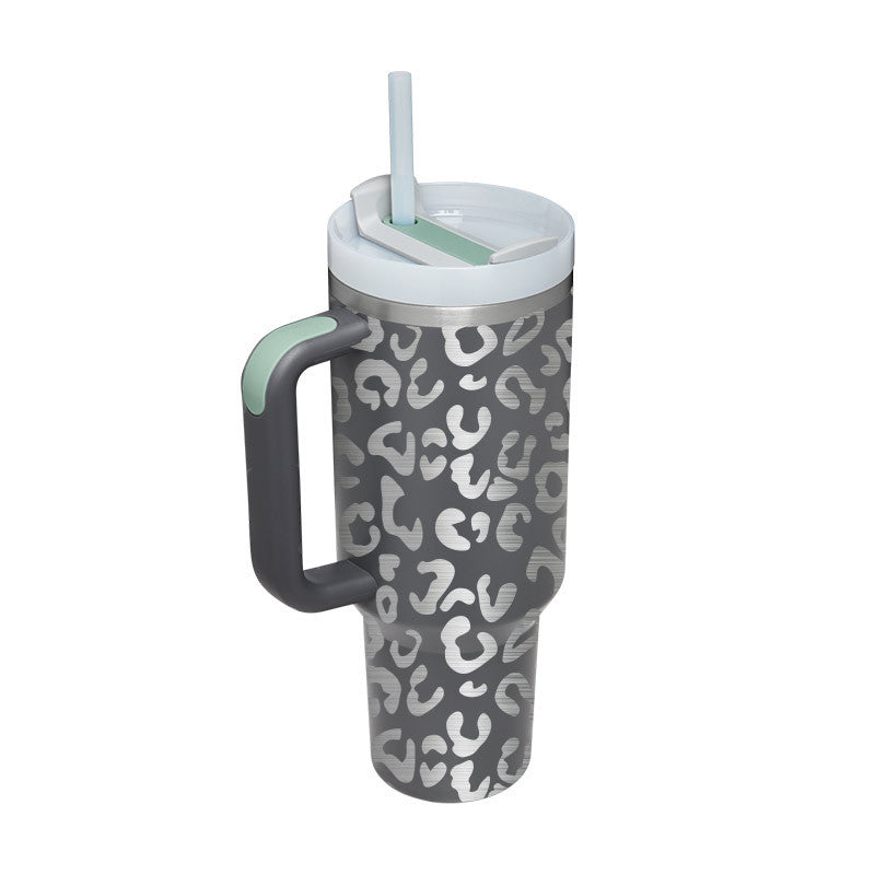 40 Oz Tumbler With Handle Straw Insulated, Stainless Steel Spill Proof Vacuum Coffee Cup Tumbler With Lid Tapered Mug Gifts Suitable For Car Gym Office Travel