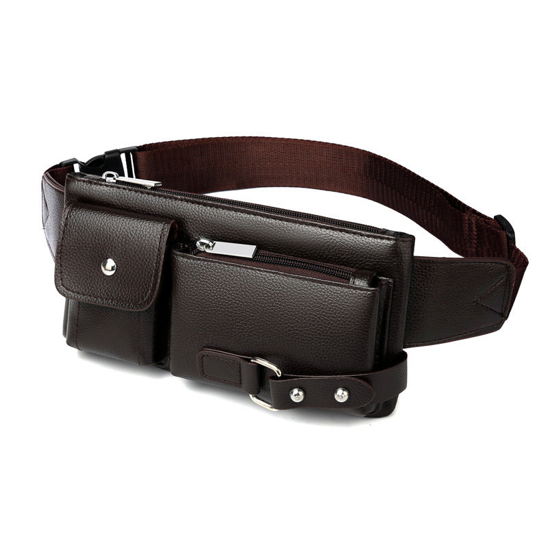 Men's Belt Bag Classic Solid Color Waist Bag Outdoor Leisure Travel Fanny Pack Purse