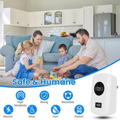 6 Pack 32-120KHz Ultrasonic Insect Repellent Indoor Plug In Bug Repellent Mosquito Roaches Mice Control With 3 Modes For Bedroom Garage Warehouse Office