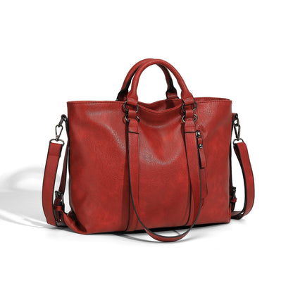 Soft Leather Large Capacity Totes One-shoulder Portable Purse