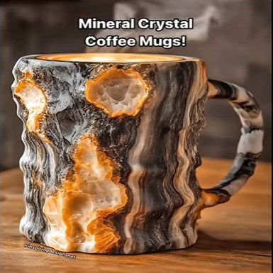 Mineral Crystal Coffee Mugs With Handles Elegant Workplace Home Decor Christmas Gift