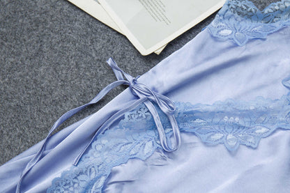Women's Elastic Satin Nightdress  Lingerie Home Pajamas