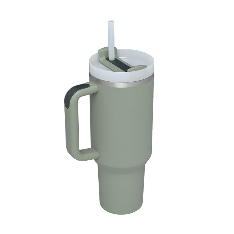 40 Oz Tumbler With Handle Straw Insulated, Stainless Steel Spill Proof Vacuum Coffee Cup Tumbler With Lid Tapered Mug Gifts Suitable For Car Gym Office Travel