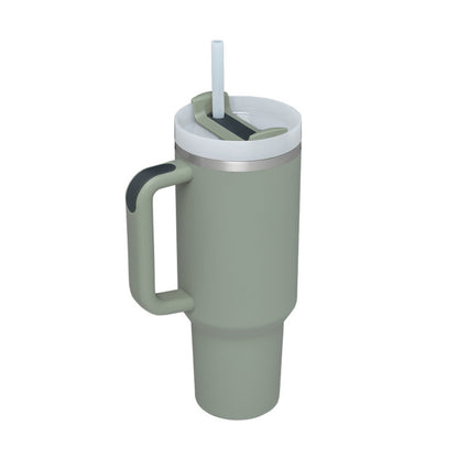 40 Oz Tumbler With Handle Straw Insulated, Stainless Steel Spill Proof Vacuum Coffee Cup Tumbler With Lid Tapered Mug Gifts Suitable For Car Gym Office Travel
