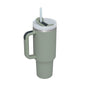 40 Oz Tumbler With Handle Straw Insulated, Stainless Steel Spill Proof Vacuum Coffee Cup Tumbler With Lid Tapered Mug Gifts Suitable For Car Gym Office Travel