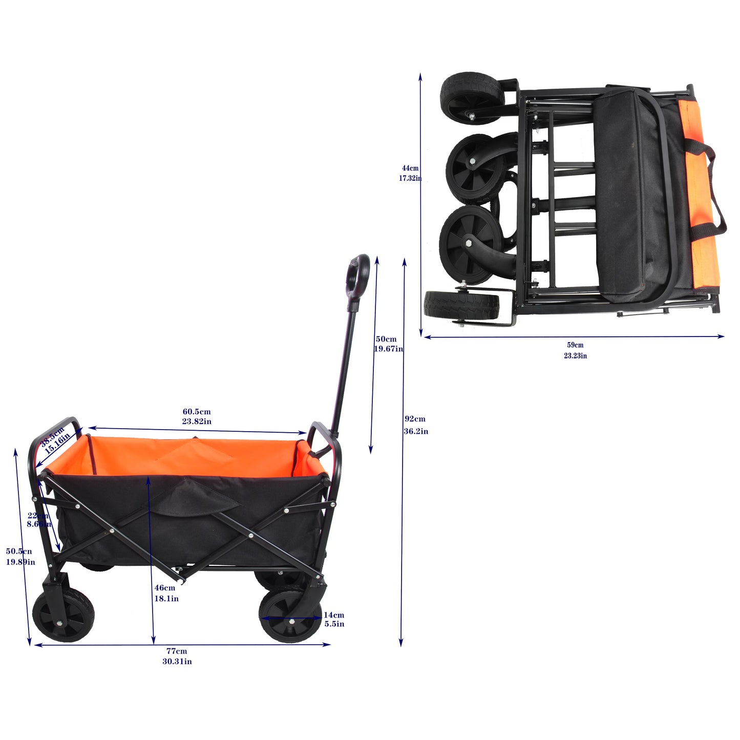 Mini Folding Wagon Garden Cart Shopping Cart Outdoor Camper Wagon Tools