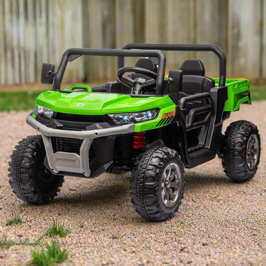 24v 2-wheel drive truck for kids between the ages of 2-8 years old.