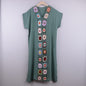 Hook Flower Stitching Irregular Slit Sun Protection Beach V-neck Dress