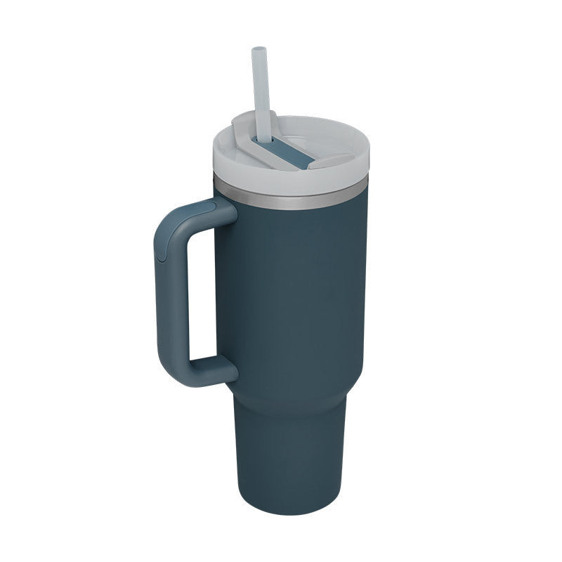 40 Oz Tumbler With Handle Straw Insulated, Stainless Steel Spill Proof Vacuum Coffee Cup Tumbler With Lid Tapered Mug Gifts Suitable For Car Gym Office Travel
