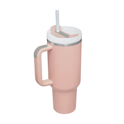 40 Oz Tumbler With Handle Straw Insulated, Stainless Steel Spill Proof Vacuum Coffee Cup Tumbler With Lid Tapered Mug Gifts Suitable For Car Gym Office Travel