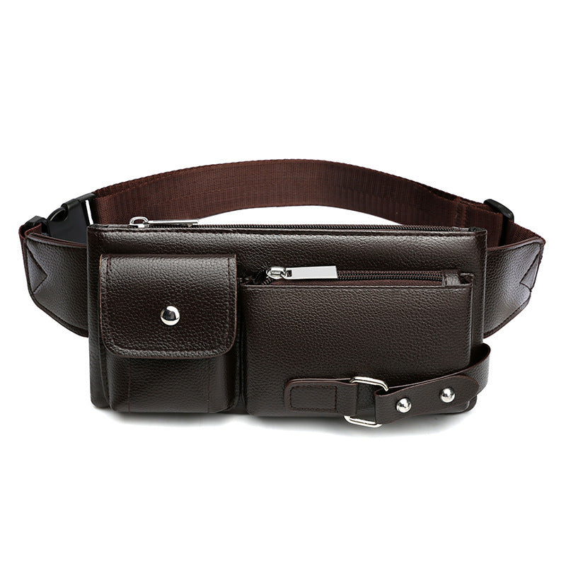 Men's Belt Bag Classic Solid Color Waist Bag Outdoor Leisure Travel Fanny Pack Purse