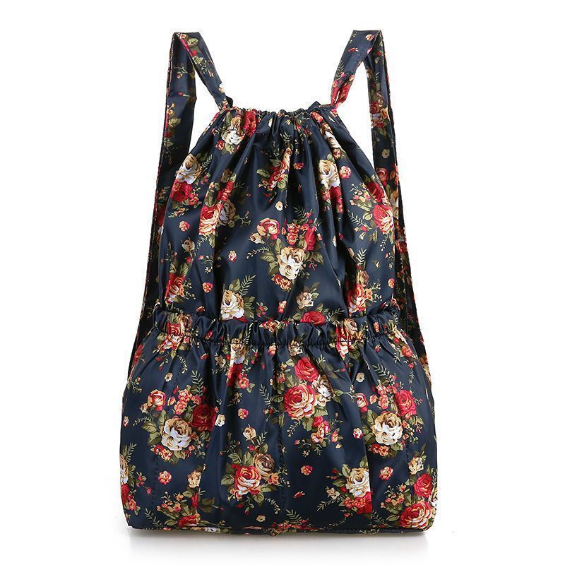 Simple Printed Backpack Drawstring Pocket