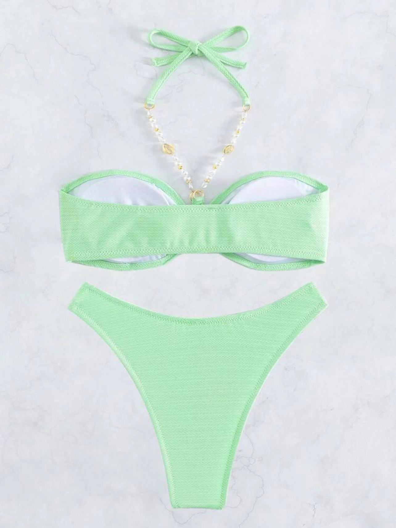 New Solid Color Halter Women's Beach Bikini