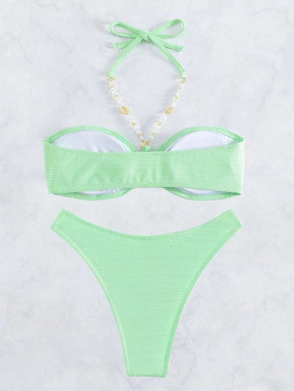 New Solid Color Halter Women's Beach Bikini